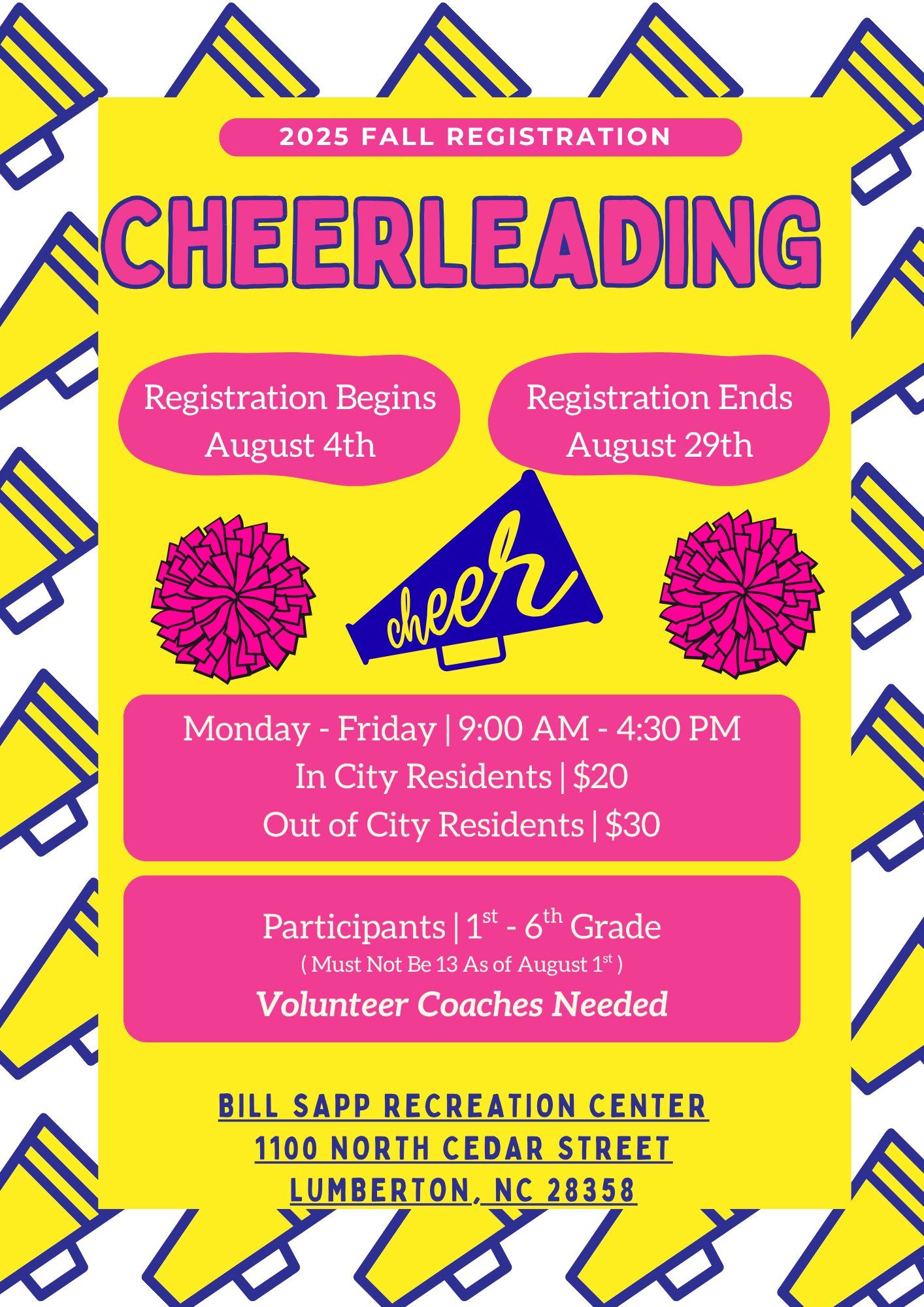 2025 Cheerleading Registration