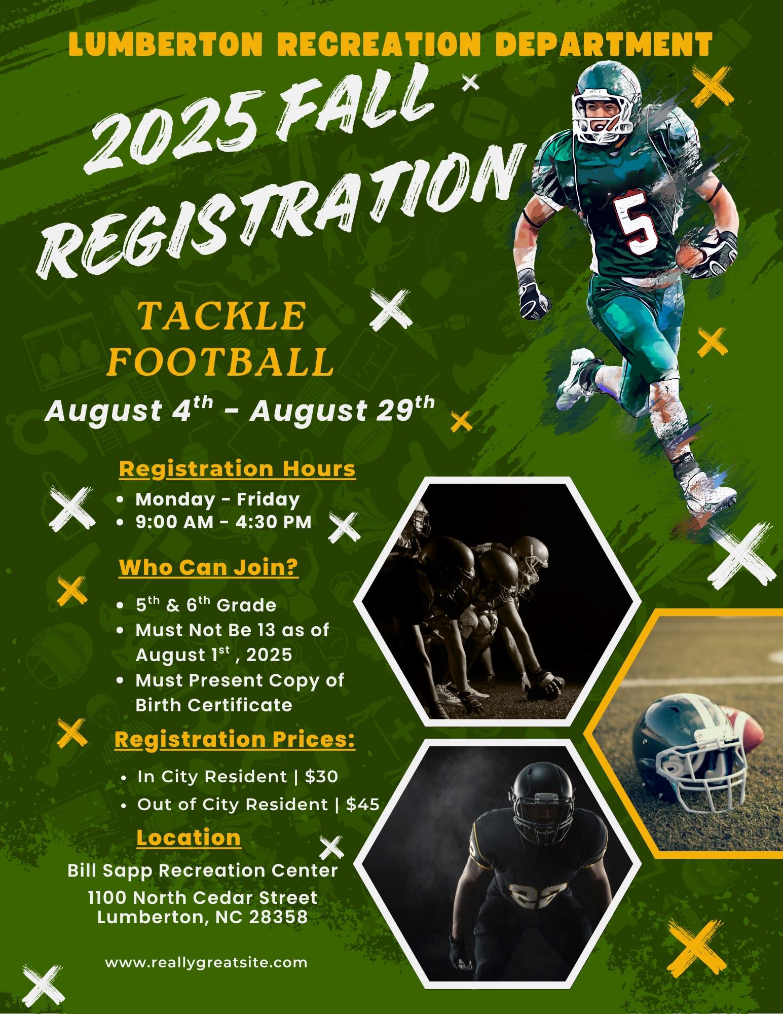 2025 Tackle Football Registration